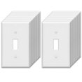 thumbnail image 1 of BESTTEN 20 Pack Toggle Wall Plate 1-Gang Standard Size Light Switch Cover Unbreakable Polycarbonate UL Listed White, 1 of 5