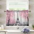 thumbnail image 6 of Coolnut 36 Inch Length Kitchen Curtains Paris Eiffel Tower 2 Panels Half Window Sheer Curtains Rod Pocket Farmhouse Short Drapes for Bathroom Cafe Basement Home Decor, 6 of 7