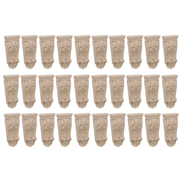 Wood Carved Corbels Column for Door Surround 1.97"x0.67"x3.94" F45 Pack of 30