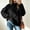 Black, variant on Xdegoge Womens Chunky Cable Knit Sweaters Long Sleeve Crewneck Oversized Pullover Slouchy Drop Shoulder Fall Winter Warm Cozy Jumper Tops for Casual Outerwear