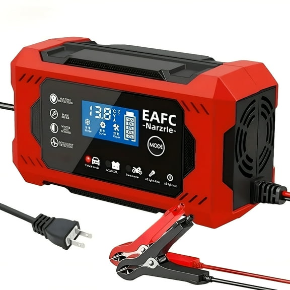 GJX 12V/6A Automatic Battery Charger, Automotive Trickle for Car, Moto, Mower, Boat, RV, SUV and ATV