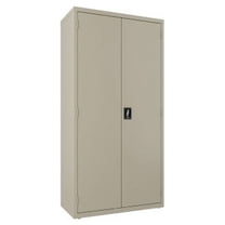 Lorell Wardrobe Cabinet 18" x 36" x 72" - 2 x Door(s) - Locking Door - Putty - Steel - Recycled