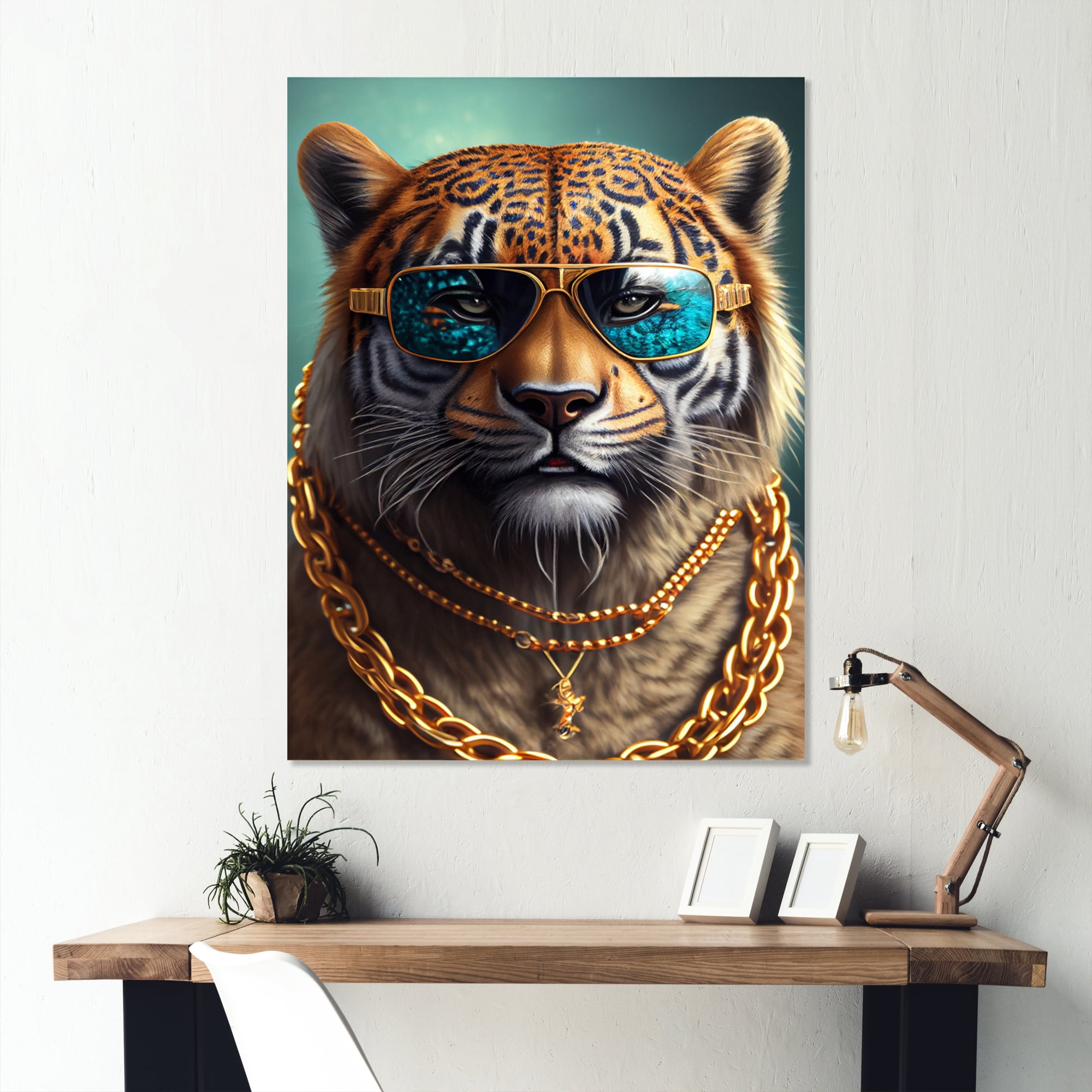 Designart Tiger Gambler I Canvas Wall Art