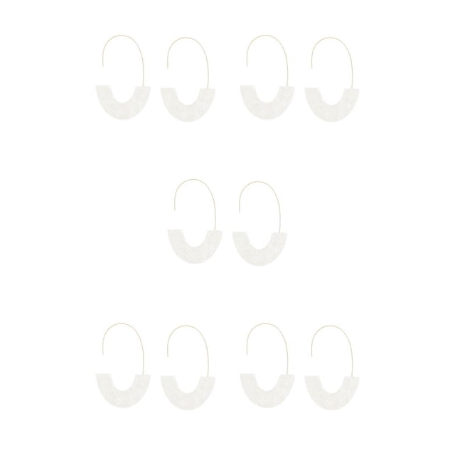 Qarigey 1 par de aretes de estilo simple en forma de U con estampado de leopardo, joyería geométrica de moda, accesorio de moda para chicas Blanco 5Conjunto
