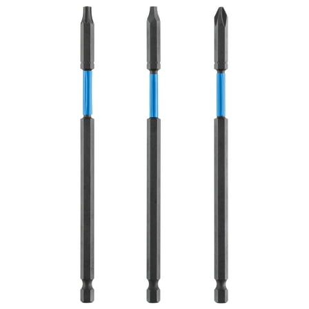 HART 3-Piece 6-inch Impact Driver Bit Set, Torsion Zone