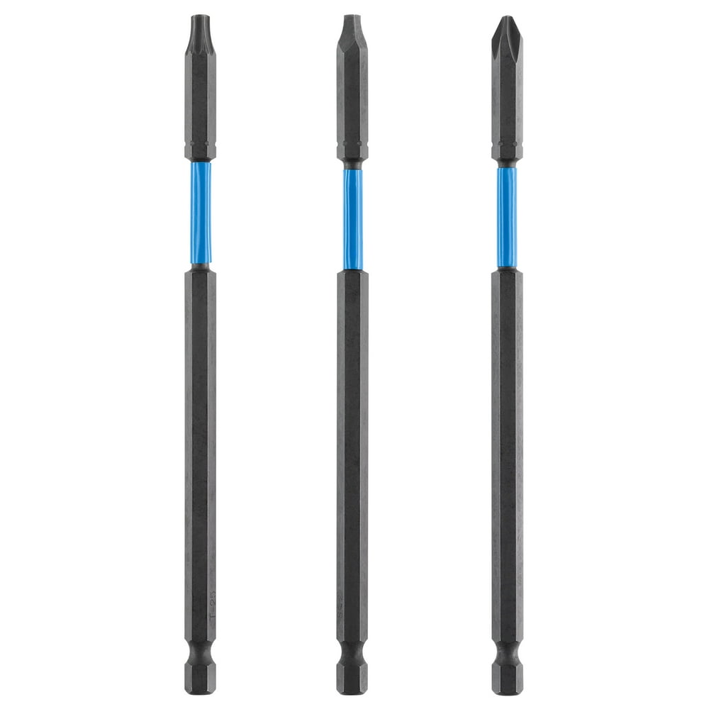 HART 3Piece 6inch Impact Driver Bit Set, Torsion Zone