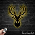 thumbnail image 2 of Handmadetneonsign Deer Head Metal Wall Art, Deer Metal Sign Wall Decor, Deer Metal Wall Decor, 2 of 5