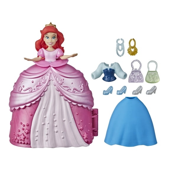 Disney Princess Secret Styles Fashion Surprise Ariel, Mini Doll Playset, 10 Pieces Included