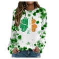 thumbnail image 1 of Xuyuer St. Patrick's Day Sweatshirts for Women Shamrock Shirt Clover Printed Irish Gift Casual Loose Long Sleeve Fit Tops, 1 of 5