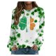 thumbnail image 1 of Xuyuer St. Patrick's Day Sweatshirts for Women Shamrock Shirt Clover Printed Irish Gift Casual Loose Long Sleeve Fit Tops, 1 of 5