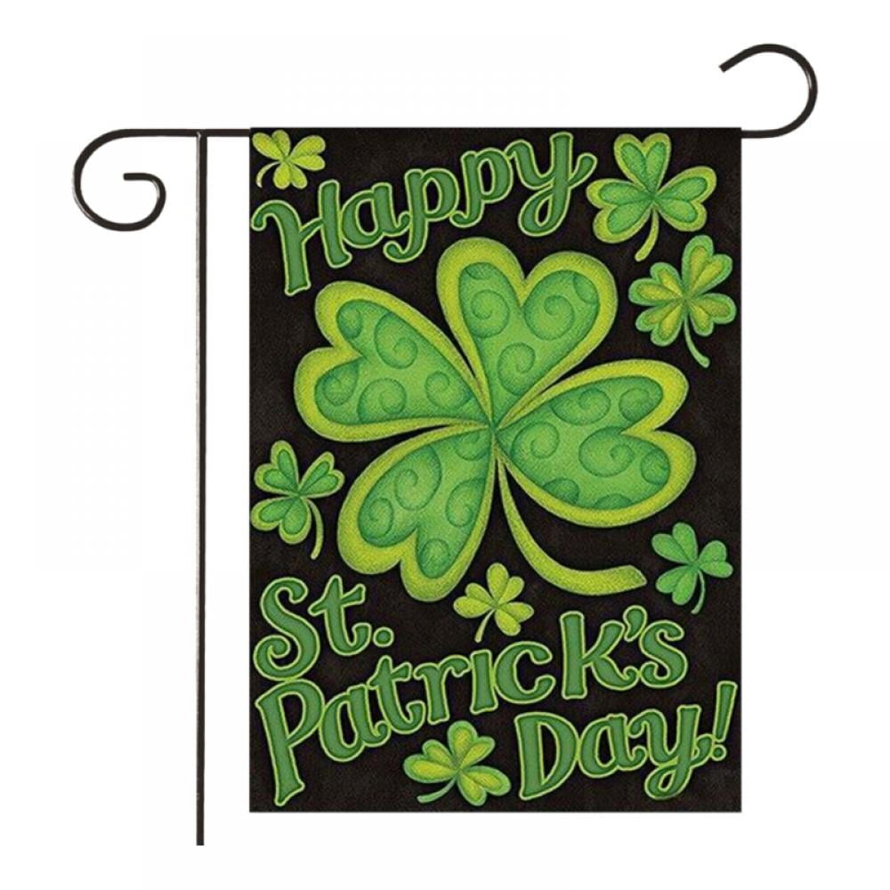 Details about   happy st patricks day 12” x18” flag burlap Double Sided