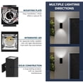 thumbnail image 6 of Luxrite Dusk to Dawn LED Outdoor Wall Light, 12", Up or Up and Down Light, 3CCT 3000K-5000K, 20/30/40W, IP65, ETL 2-Pack, 6 of 7