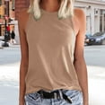 thumbnail image 2 of Daznico Tank Tops for Women,Ladies Solid Color Vest Sleeveless Summer T Shirt Round Neck Top,Size XL, 2 of 4
