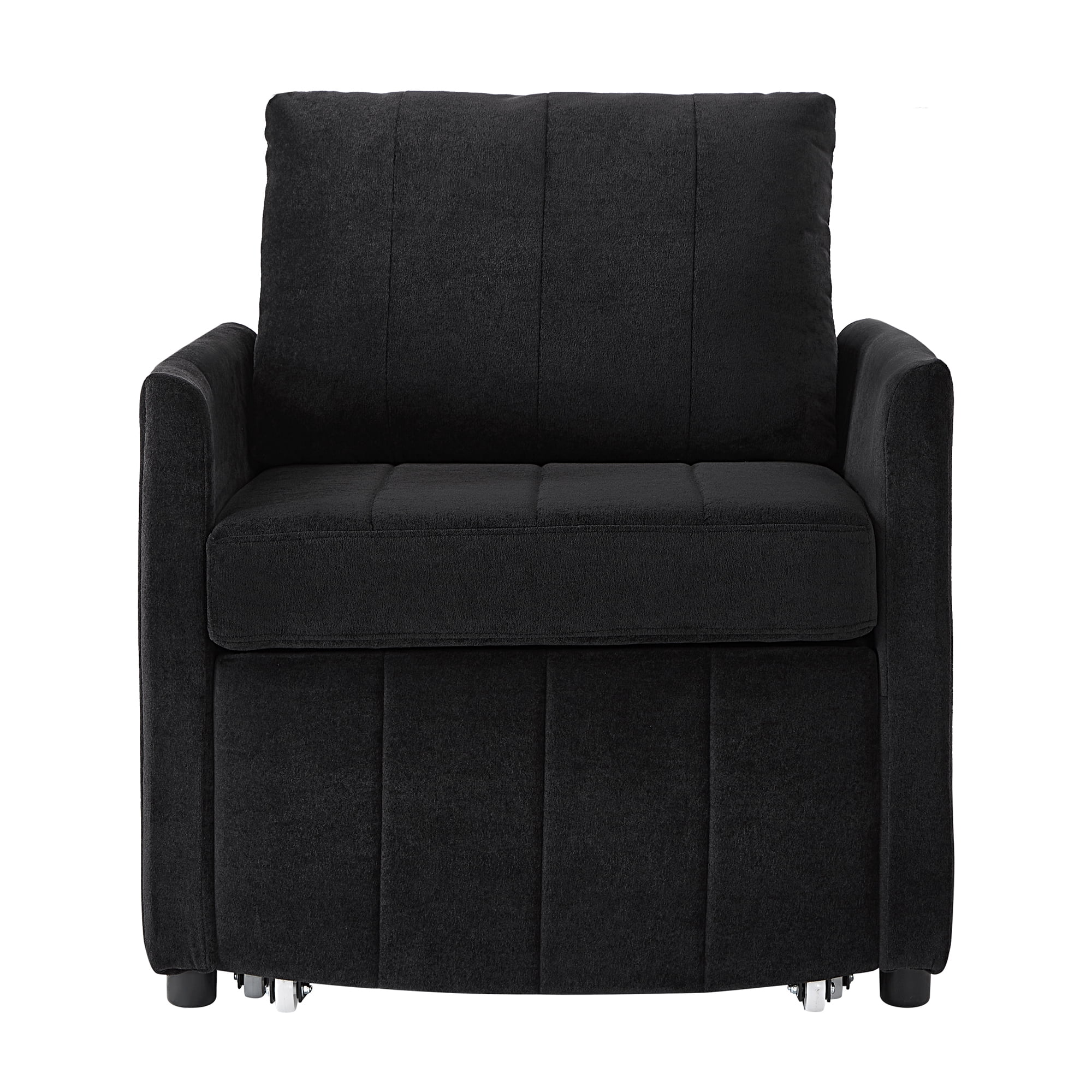 Euroco Multi-Functional Convertible Sofa Bed Chair with 5 Reclining Positions, Hidden Storage, Chenille Upholstery, and Side Pockets – Space-Saving Sleeper for Small Spaces