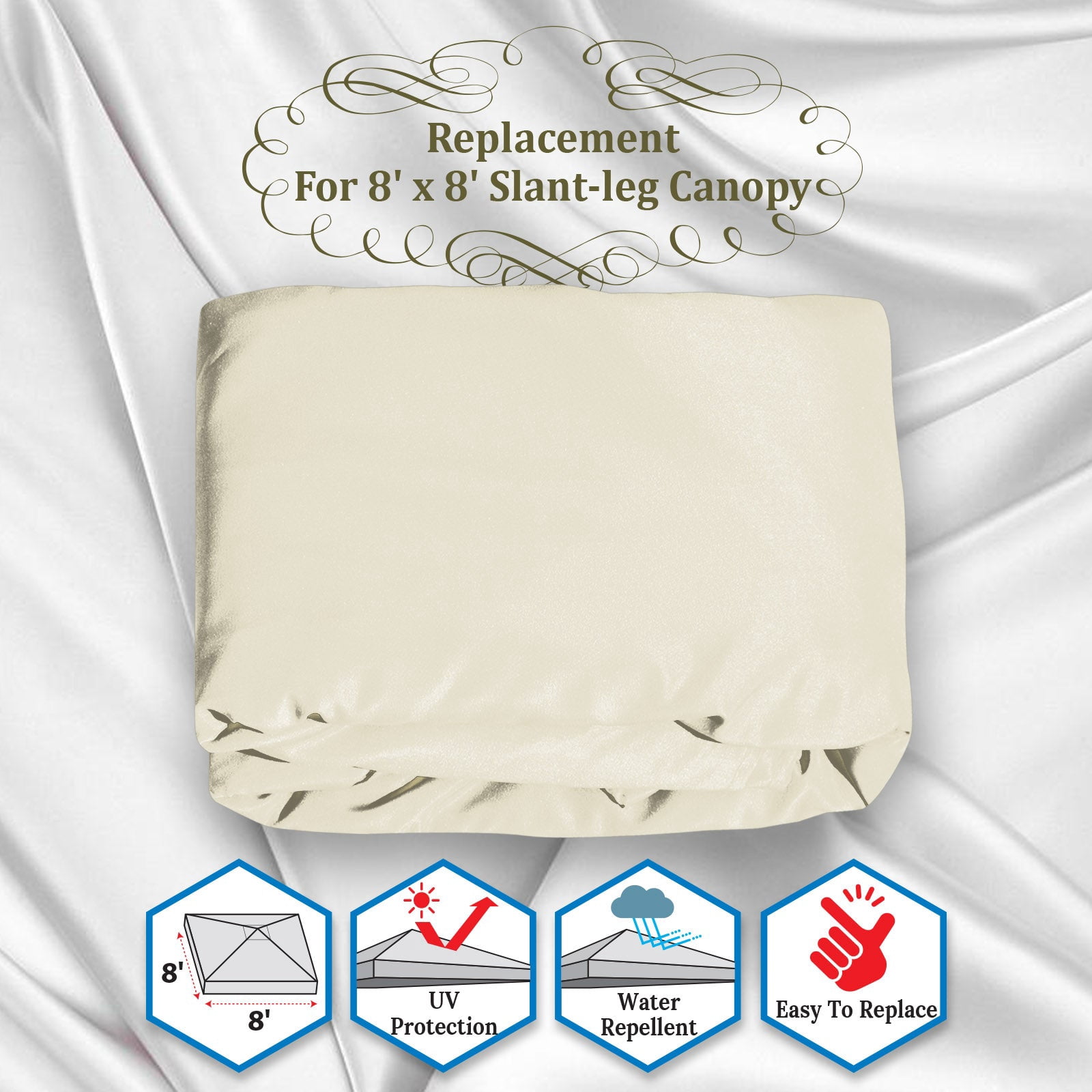 ALUVIERA Canopy Cover for Pop UP Tent Slant Leg Frame(ECRU)