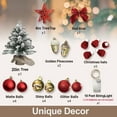 thumbnail image 3 of Mini Christmas Tree with Lights, 2FT Tabletop Pre-lit Christmas Tree with Rich Decorations, Artificial Tree Shiny Ornaments & Light String for Xmas, White Small Lighted Tree for Home Decor, Red, 3 of 7