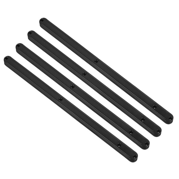 Drawer Slides, 4 Pack 300mm - Plastic Drawer Rails, Side Mounted Grooved Guide Rails for Cabinet Drawers (Black)