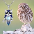 thumbnail image 6 of Owl Necklace 926 Sterling Silver Owl Filigree Moonstone Pendant Necklace Cute Animal Jewelry For Women, 6 of 6