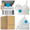 thumbnail image 2 of 200 Count, Genuine Custom Fit Liners, Drawstring Trash Bags, 30 Liter / 8 Gallon, White, 2 of 5