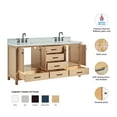 thumbnail image 3 of Ariel Cambridge 73 Inch Double Rectangle Sink Bathroom Vanity With Italian Carrara Marble Countertop 1.5 Inch Edge In Oak, 3 of 10