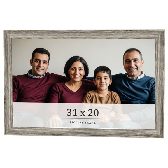 31x20 Frame Grey Solid Wood Picture Frame Width 1 Inches | Interior Frame Depth 0.5 Inches |