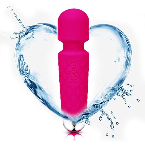 Handheld Electric Back Massager Tutuviw Mini Personal Massager with 20 Vibration Modes Handheld Vibration Wand for Neck Shoulder Back Body, Portable for Home & Travel (Rose Red)