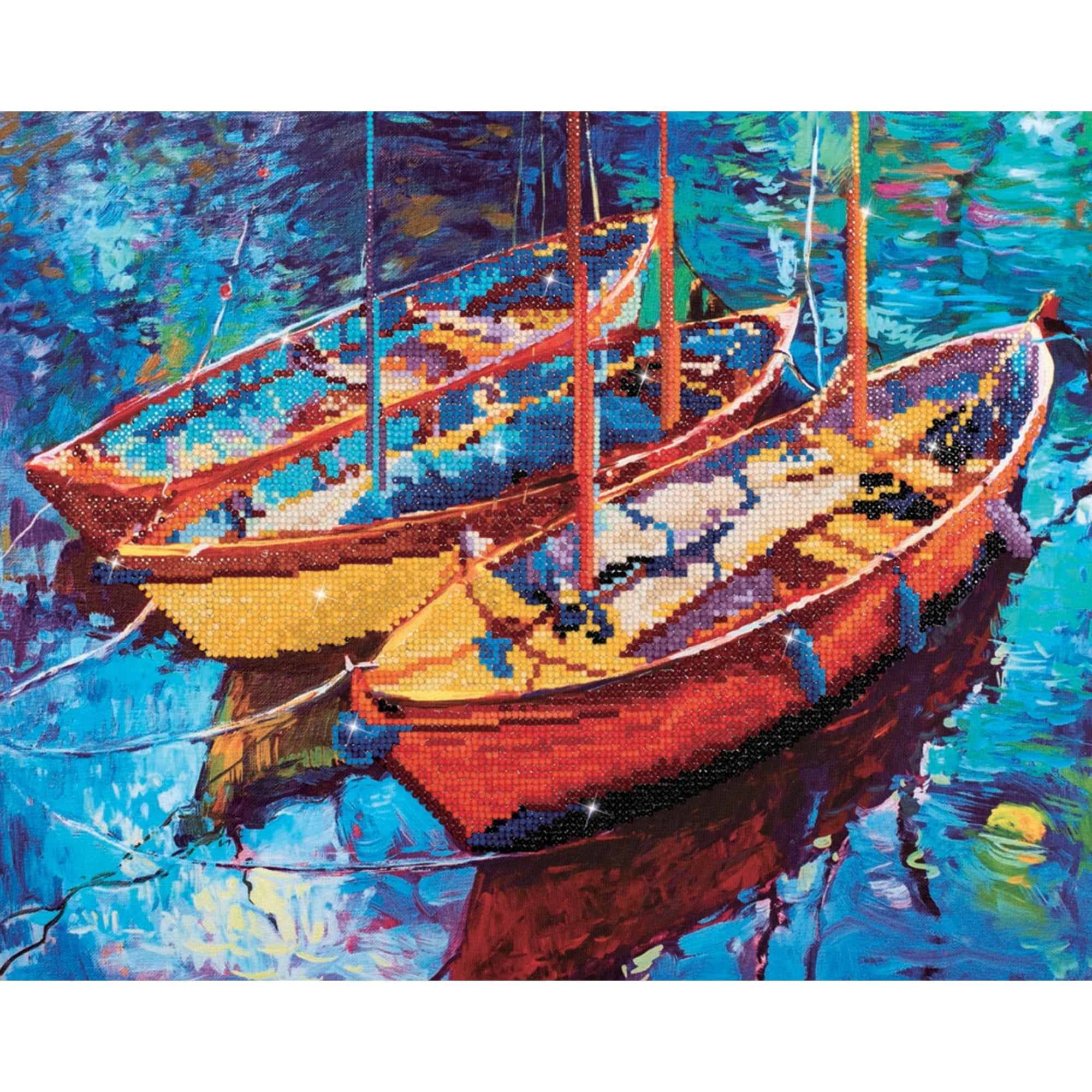 Diamond Dotz Dream Boats Sea Diamond Painting Kits for Adults - Diamond Art Kits a Relaxing Creative Craft Kit with Dotz Gems 15 x18.5
