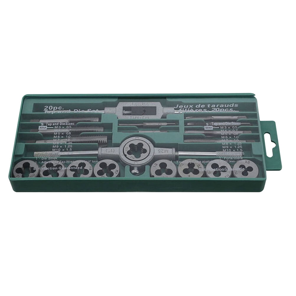 SASABAXI 20Pcs Die Set Metric and Standard Threading Taps for Machine Manufacturing Tools