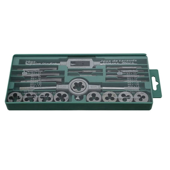 MasteelfCA 20 in 1 Metric Die Set with Wrench Hand Threading Tool Steel Threading Tool Die Tapping Tool