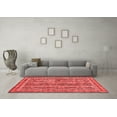 thumbnail image 3 of Ahgly Company Machine Washable Indoor Square Abstract Red Modern Area Rugs, 3' Square, 3 of 4