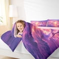 thumbnail image 5 of Manfei Ocean Dolphin Rainbow Sunset Bedding Comforter Set for Kids Boys and Girls, Romantic Coastal Print Queen Bedding Sets, Pink Reversible 7pcs, 5 of 6