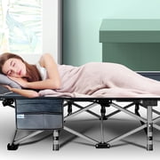 Slsy XL Folding Camping Cots with 3.3 inch 2 Sided Mattress, 75* 28 Sleeping Cot Guest Bed, Folding Bed Cot with Carry Bag