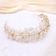 thumbnail image 1 of wonima11 Crystal Wedding Headband Rhinestone Bridal Headpieces Handmade Leaf Wedding Hair Accessories for Brides (Gold), 1 of 1