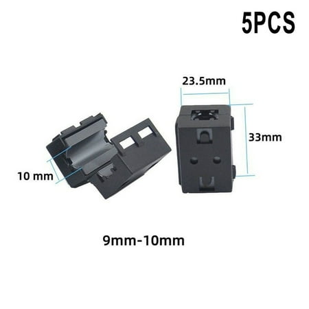 

5PCS TDK Black Clip-on RFI EMI Noise Filter Ferrite Core Anti-jamming Ring