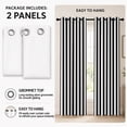 thumbnail image 6 of Bedliving Modern Black White Striped Cabana Grommet Light Filtering Outdoor Curtains, 54"x84" (2 Panels), 6 of 8