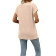 thumbnail image 4 of Women's Summer Fashion Casual V Neck Low Neckline Short Sleeved Solid Color Printed Loose T Shirt Top Women's Long Sleeve Tee Shirts Womens T Shirts Casual Tech T Shirt Juniors Graphic Tops Tops Loose, 4 of 4