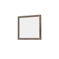 thumbnail image 1 of Benjara BM219990 Transitional Square Shape Wooden Frame Mirror with Textured Details, Brown, 1 of 5