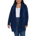 thumbnail image 4 of Orvis Womens Cardigan Sweater Chenille Pockets Soft Open-Front Midweight (Blue,X-Large), 4 of 6
