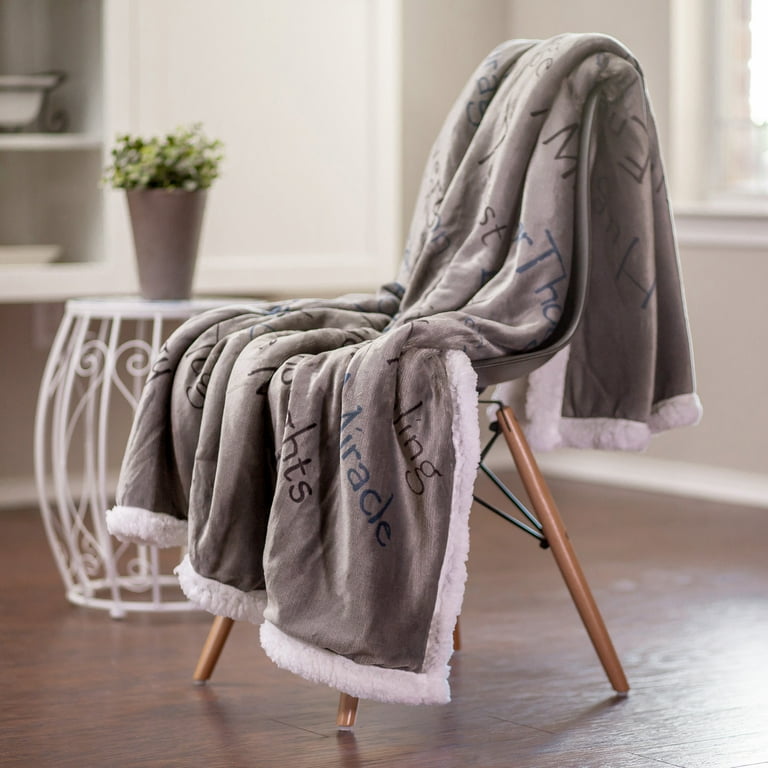 Chanasya Healing Energy Prayer Compassion Miracle Positive Thoughts Soft Fleece Sherpa Comfort Caring Message Gift Throw Blanket Gift for Chimo Hospital Sick Men Women Blue Gray Blanket Walmart
