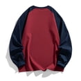 thumbnail image 5 of XRoczxe Men Raglan Color Block Long Sleeve T-Shirt, Casual Crew Neck Contrast Pullover Top, Loose Fit Basic Layer Shirt for Winter Daily Wear Red, 5 of 5