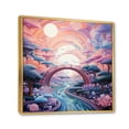 thumbnail image 2 of Designart "Coral Bridge Dreamy Passage Painting II" Pointillism Floater Framed Canvas Print, 2 of 7