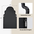 thumbnail image 4 of 24"x40" Black Arched Mirror for Bathroom Vanity, Matte Black Wood Frame Wall Mirror for Fireplace Mantel, Modern Farmhouse Industrial Decor for Entryway, Large Arch, 4 of 8