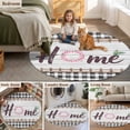 thumbnail image 6 of Spring Flowers Round Area Rugs Collection 4', Farmhouse Watercolor Black Plaid Wood Grain Non Slip Indoor Circular Throw Runner Rug Floor Mat Carpet for Living Room Dining Table Bedroom Nursery, 6 of 9