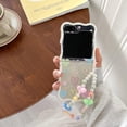 thumbnail image 2 of Case for Samsung Galaxy Z Flip 6 with Chain,Kawaii Floral Pattern Shockproof Protective Cover, Anti-Fall Phone Shell for Girls Women (Heart), 2 of 15