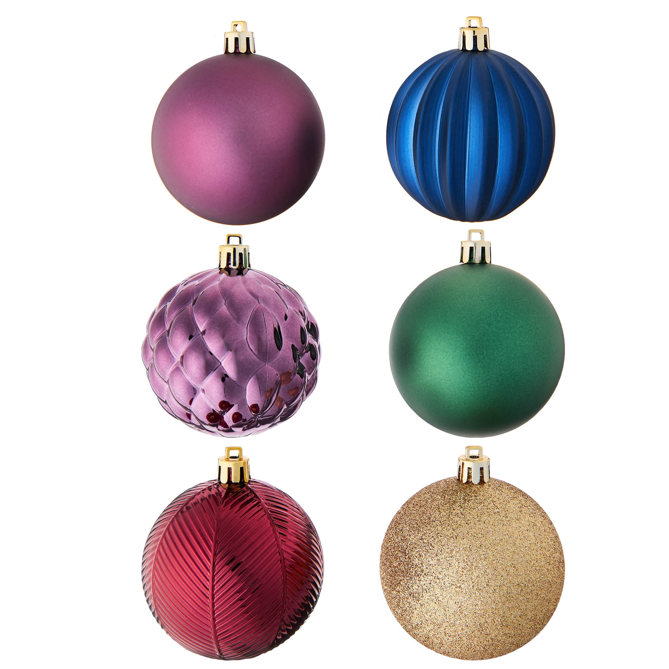 50-Count Multicolor Metallic Ball Shatterproof Christmas Ornaments, 3", by Holiday Time