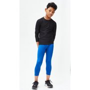 قمصان DEVOPS 3 Pack Youth Boys Compression Athletic Performance Baselayer طويلة الأكمام (صغيرة، أسود/أسود/أسود)