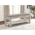 thumbnail image 2 of Franco Fabric Upholstered Bench with Shelf Distressed White, 2 of 3