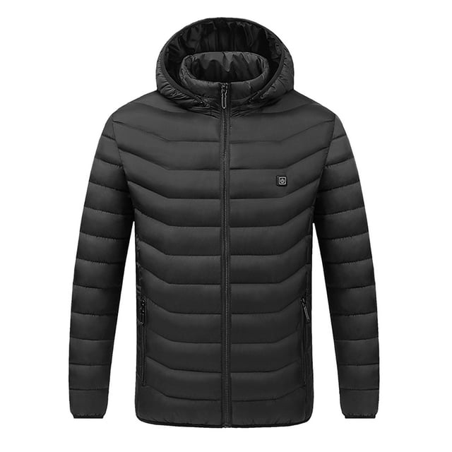 EHQJNJ Thermal Jacket for Men Mens Fashion Simple Solid Heating Cotton Padded Clothes Pocket Cardigan Button Sweater Jacket Packable Down Jacket Mens Hooded Winter Jacket Mens Medium