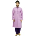 thumbnail image 7 of Atasi Men's Purple Kurta Pyjama Set Long Cotton Tunic Shirt Ethnic Wear-XX-Large, 7 of 7