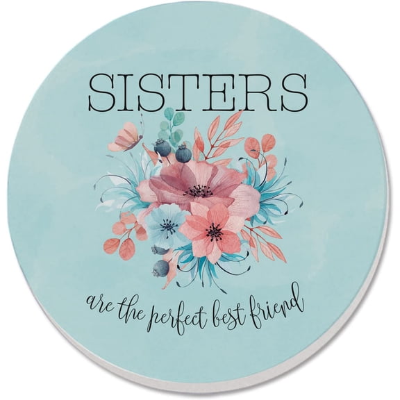 Absorbent Stone Beverage Coasters - Set of 4 - Sisters Perfect Best Friend